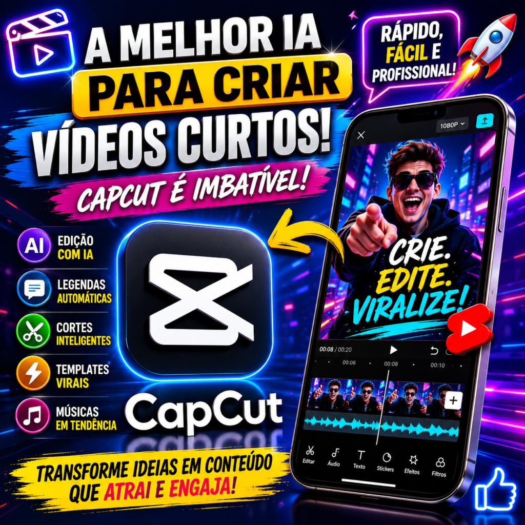 Melhor IA para Criar Vídeos Curtos: Como Usar o CapCut para Viralizar
